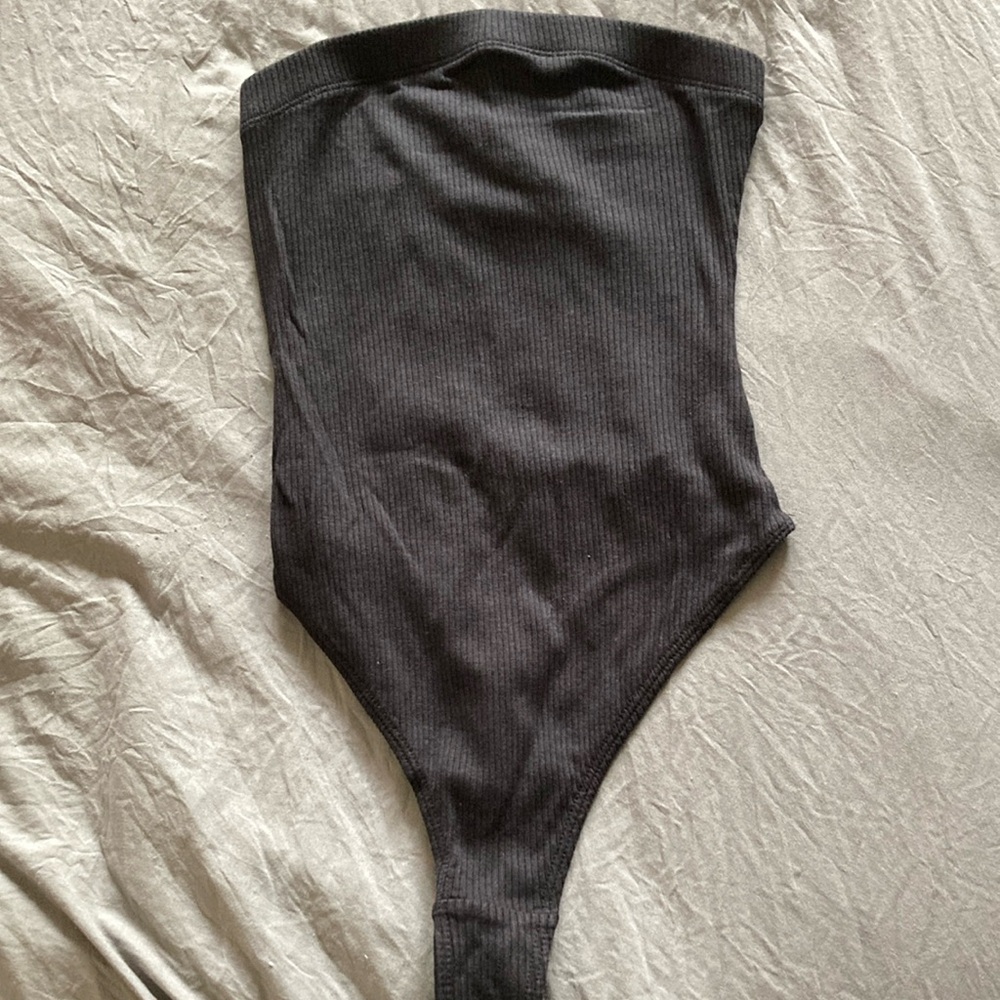 Out from Under Black Ribbed Bodysuit